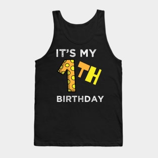 Kids It's My 1th Birthday 1 one Happy Birthday Boy or Girls T-Shirt Tank Top